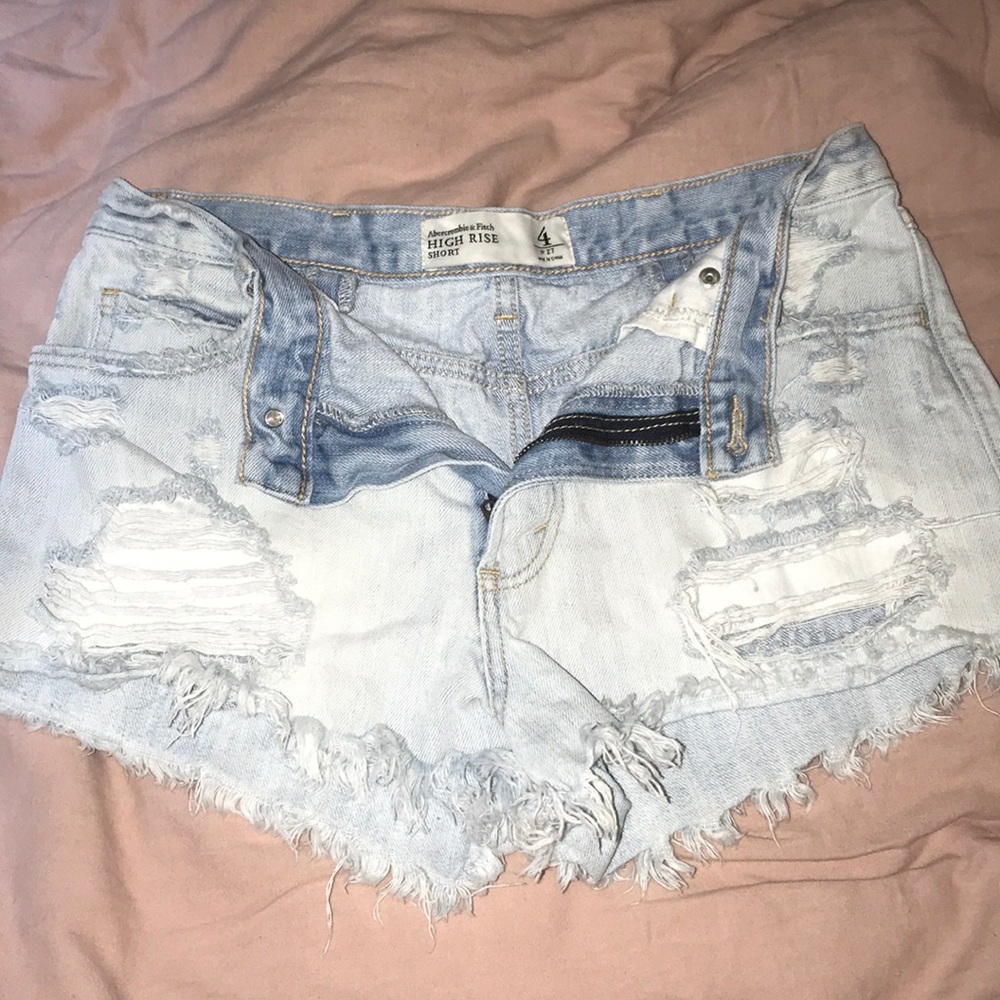 High Waisted Light Denim Shorts
